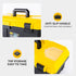 14 Inch 2-Layer 16lb Tool Box with Lock, Heavy-Duty Organizer with Removable Tray, Liftable Lid for Small Parts