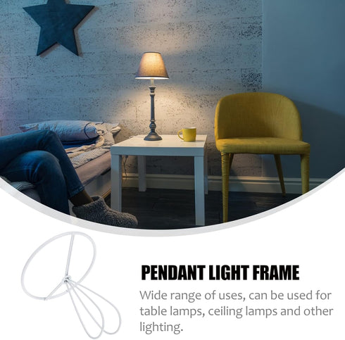 4-Pack 3.34X3.14X3.14In OSALADI Lampshade Frame Cone Shape Wire Lamp Cover with Ring Support for Diy Lamp Projects