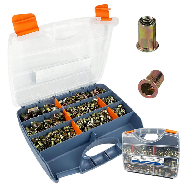 TR TOOLROCK 860pcs Rivet Nut Kit, SAE UNC Rivet Nuts Assortment 6#-32, 8#-32, 10#-24,