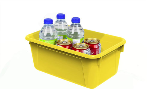 Storex Small Cubby Bins, Pack of 5, 12.2 x 7.8 x 5.1 Inches, Yellow