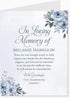 Personalized Soft Blue Floral Sympathy Thank You Cards, Folded Watercolor In Loving