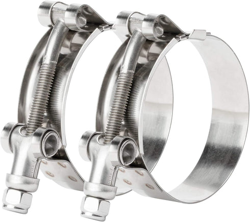 ISPINNER 2 Pack 1.5 Inch Stainless Steel T-Bolt Hose Clamps - Clamp Range 44-50mm for 1.5" Hose ID