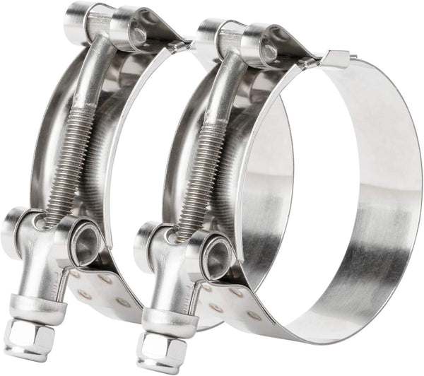 ISPINNER 2 Pack 1.5 Inch Stainless Steel T-Bolt Hose Clamps - Clamp Range 44-50mm for 1.5" Hose ID