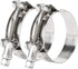 ISPINNER 2 Pack 1.5 Inch Stainless Steel T-Bolt Hose Clamps - Clamp Range 44-50mm for 1.5" Hose ID