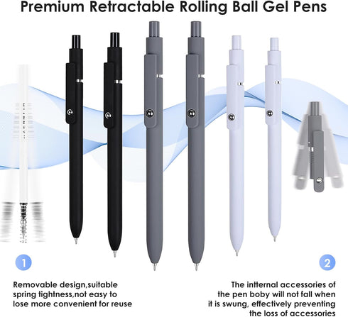 Halloween Gel Pens, 0.5mm Fine Point Journaling Pen Sets, Black Ink Aesthetic Gifts for Women Men Student Office