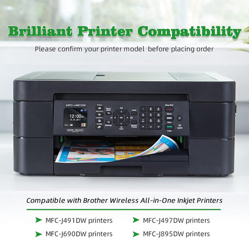 GREENARK Compatible Ink Cartridge Replacement for Brother LC3013 LC 3013XL Black High Yield 4 Pack for Printers
