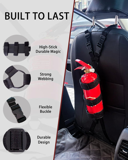 Generic 1 Pack 2.5-3.3lb Fire Extinguisher Car MountCar Seat Adjustable Fire Extinguisher Mount for Car Mount Strap