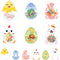 KCMOSGI 24 Pcs Easter Candy Cards with Clear Box, DIY Bunnies Eggs Chick