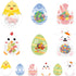 KCMOSGI 24 Pcs Easter Candy Cards with Clear Box, DIY Bunnies Eggs Chick