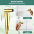 SHENLIU Gold Handheld Toilet Bidet Sprayer for Toilet, Adjustable Water Pressure Control with Bidet Hose for Feminine