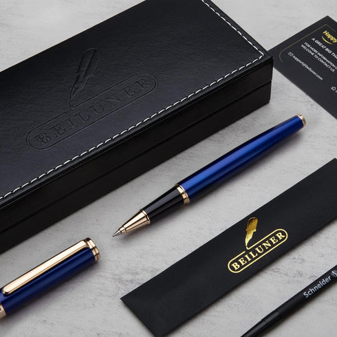 BEILUNER Luxury Rollerball Pen, 24K Gold Trim, Elegant Designs, Best Gift Set for Men & Women