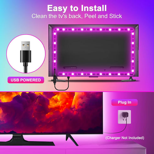 32-60 inch, 9.8ft Daymeet TV Led Lights, Led Lights for Backlight for TV Light Strip,RGB Color Changing Light