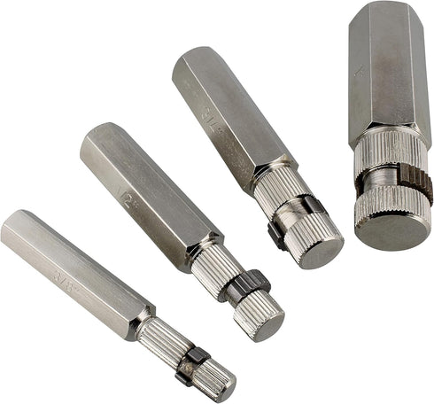 ABN Internal Pipe Removal Tool Pipe Nipple Extractor Set, General Internal Pipe Wrench Set 4pc - 1, 3/4, 1/2, 3/8 Inch