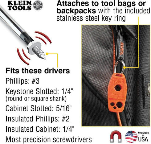 Klein Tools MAG2 Demagnetizer / Magnetizer for Screwdriver Bits and Tips, Powerful Rare-Earth Magnet