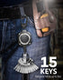 LIUGX Retractable Keychain, Heavy Duty Carabiner Key Chains, Tactical ID Badge Reel with 31.5” Wire Rope