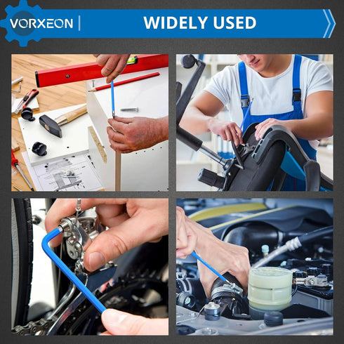 Allen Wrench Hex Key Set, 9PCS Metric Long Ball End L-key Set 1.5mm-10mm with Visible Coding for DIY and Repair