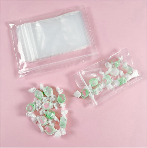 Plymor 3" x 5" Zipper Reclosable Plastic Bags, 2 Mil, Pack of 200
