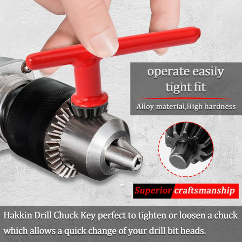 Hakkin Drill Press Chuck Key, 5 Sizes Replacement Wrench Key for Electric Drill Clamping Tool