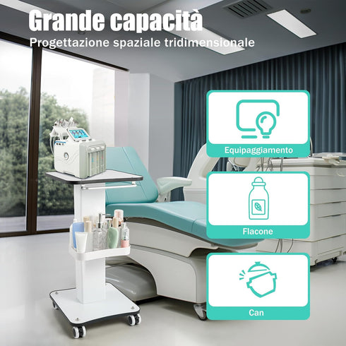 WXLTSGM 3-Tier Beauty Rolling Cart with Storage Trays,Rolling Cart Moveable Esthetician Machine, Tattoo Table Work
