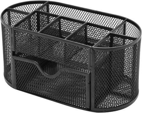 PAKASEPT Desk Organizers, Mesh Caddy with Compartments for Makeup and Office Supplies