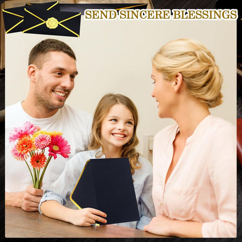 Outus Christmas Envelopes 100 Pack #10 Business Envelopes with Gold Border, Self Adhesive Mailing Envelopes for Office