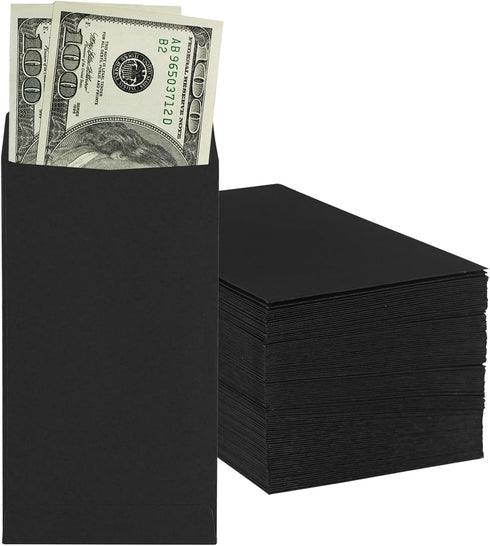 Granhoolm 50 Pack Large Cash Envelopes 3.5 x 6.5 inch for Savings Plan, Coin, Seed, Credit Card, Check