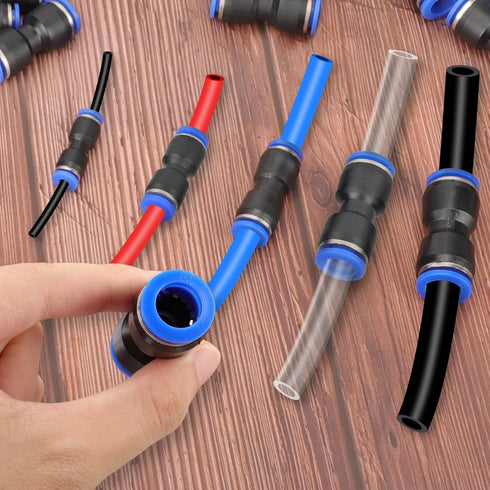 100 Pcs Quick Connect Air Hose Fittings Kit, 5/32" to 1/2" Inch Push Connectors for 4-12 mm OD Tube