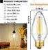 Leools E26 Vintage Edison Bulbs 8W Dimmable LED, Soft White 3000K, 800lm, 6 Pack