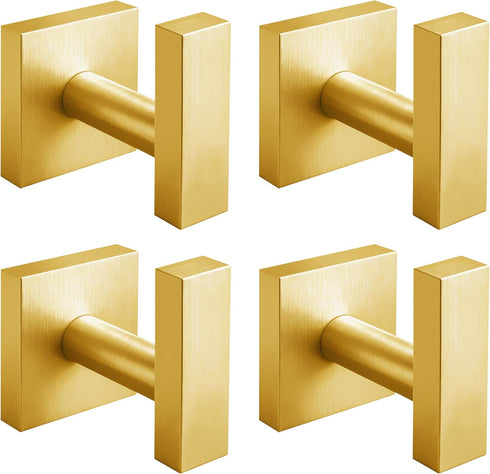 Towel Hooks for Bathrooms, Brushed Gold Towel Hook for Kitchen Bathroom, SUS304