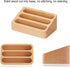 Wood Business Card Holder Desk - 3 Grids Wooden Business Card Display Stand for Office and Home (3 Packs)