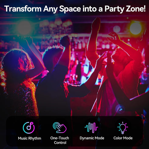 MOONDKIST 32 18 8 Smart RGB Rhythm Light Bar with LEDs, Music Atmosphere Rhythm Light with Colors & Dynamic Modes, USB
