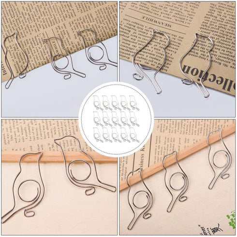 Folder Binder 60pcs Animal Note Documents, Shaped Page Binder, Bird Office Ticket, Decorative Metal Clips