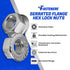 Fastenere 3/8"-24 (25-Pack), 18-8 Serrated Flange Nuts Durable Stainless Steel Hex Lock Hardware Nuts
