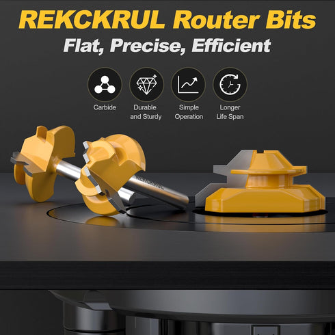 3 45 Set 1/4" 1/2", 5/8", 3/4", Professional PCS Degree Lock Miter Router Bit - Carbide Tipped, Shank, Cutting Height: