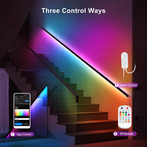 16.4ft Tatazone Bluetooth RGB+IC COB Led Strip Light with App, Chasing COB Light Strip, Segmented Control, Music Sync
