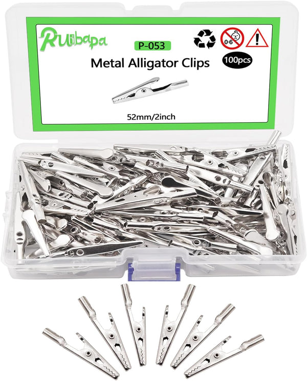 100 pcs Metal Alligator Clips 52 mm for Household Soldering and Electrical Testing Tools