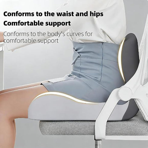 Celinva Tailbone, (1, Orthopedic Cushion for Office Chair and Car, Memory Foam Seat Cushion with Lumbar Support Pillow
