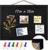 Black Cork Board, Black Bulletin Board Pin Display for Wall, Vision Board for Memos, Photos, Home, Kitchen, Office