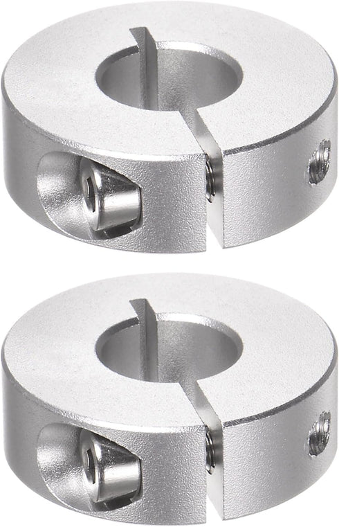 HARFINGTON 2pcs Shaft Collar, 12mm Bore Aluminum Alloy Set Screw Split Clamp-On Collars for Machine Tools