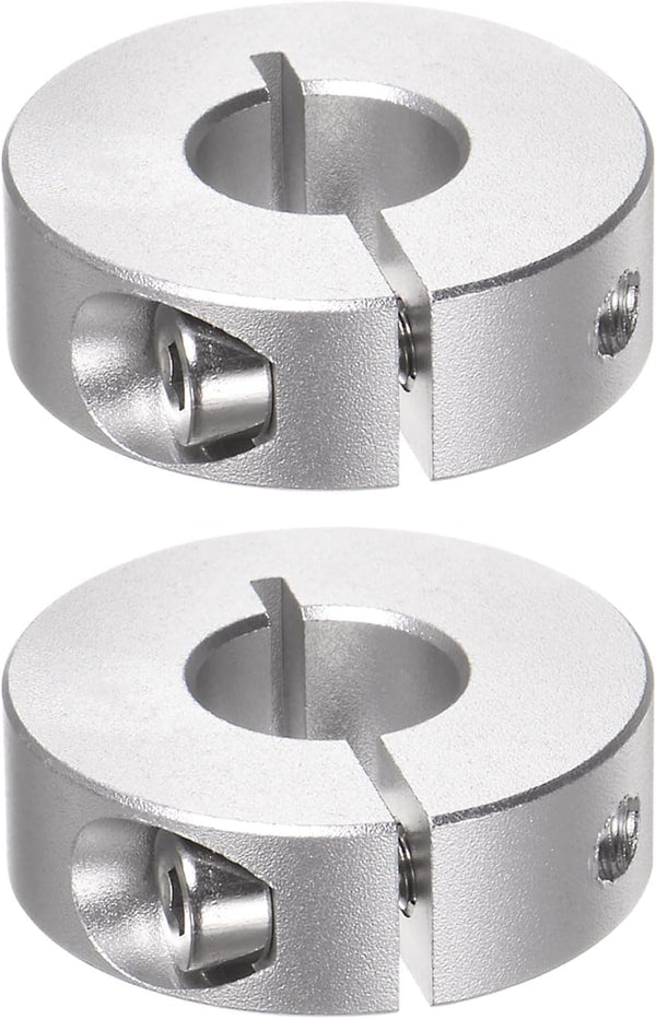 HARFINGTON 2pcs Shaft Collar, 12mm Bore Aluminum Alloy Set Screw Split Clamp-On Collars for Machine Tools