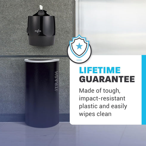 (1 Zogics Wall Mounted Dispenser for Gym Wipes No-Touch Sanitizing Wipes Dispenser, Mounts Easily to Wall for Quick