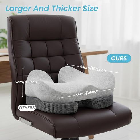 Tailbone Memory Foam Seat CushionErgonomic Office Chair CushionCoccyx Cushion for Pain Relief Butt Pillow for Long