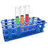 3 Packs Plastic Test Tube Rack, 24 Holes Lab Holder for 25mm Test Tubes, Blue, Detachable