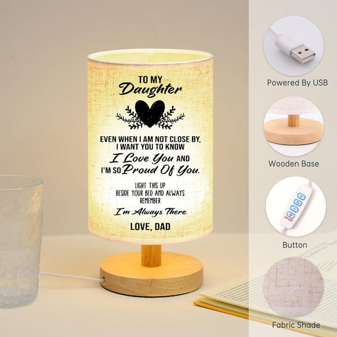 WSYEAR Birthday Gifts for Daughter from Dad - Best Father Daughter Graduation Gifts, Table Lamp for Grown Daughter