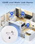 Geevon 4 Pack 100dB Water Leak Detectors, Water Sensor Alarms Flood Detector for Basements, Bathrooms, Laundry Rooms