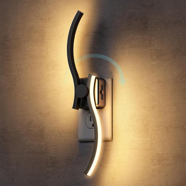 Briignite Night Lights Plug into Wall, Wall Sconce Night Light with Dusk