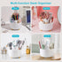 Desk Pencil Pen Holder, 5 Slots for Office, School, Home, 360 Degree Rotating Desktop Storage Cup Pot, White
