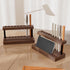 Pencil & Pen Holder for Desk, Solid Walnut Pen Display Stand with 9 Slots and Cell Phone Holder, Aesthetic Pen Organizer for Minimalist Office Desk Decor by U-Chain
