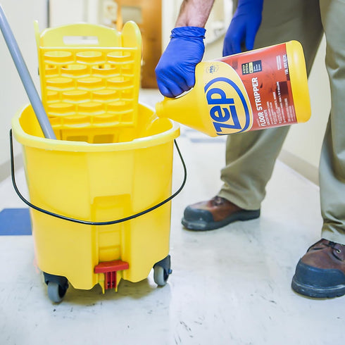 Ammonia 1 2) ECZULFFS1282 Zep Heavy-Duty Floor Stripper Free Concentrate - Gallon (Case of - Low-Foaming Formula