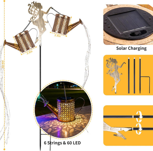 SRNPMIU Yard,IP65 2PCS Solar Watering Can Light - Solar Yard Decorations Outdoor,Garden Decor Lights for Waterproof